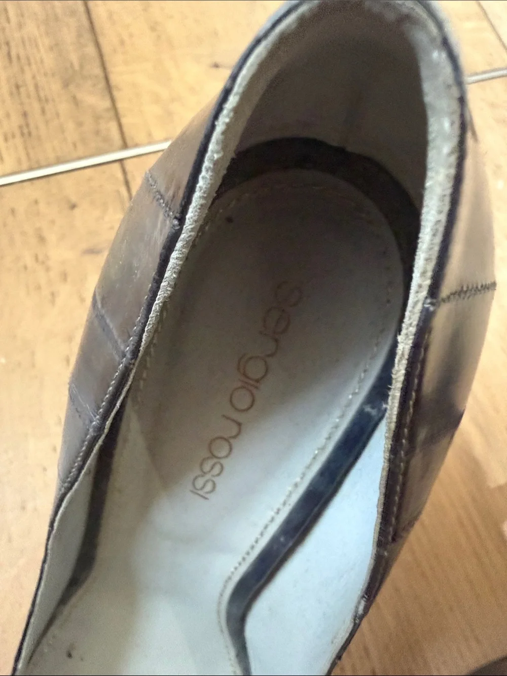 Sergio Rossi Black Leather Square-Toe Pumps
